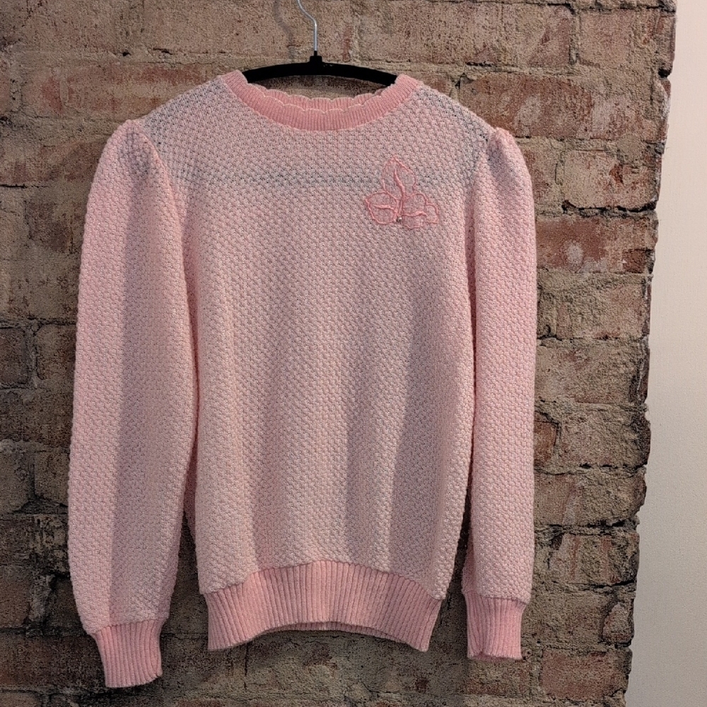 Vintage Light Pink Crew Neck Sweater